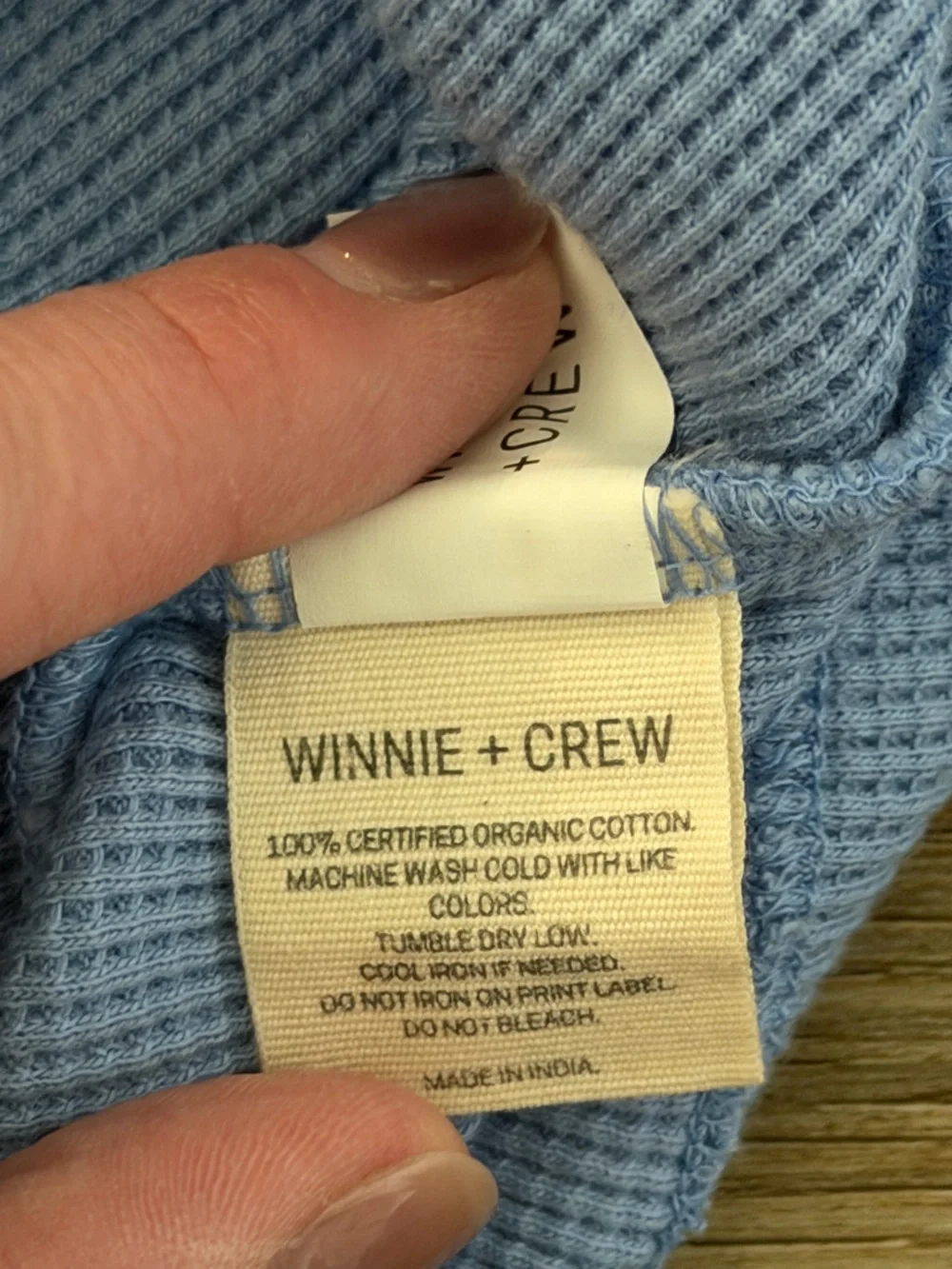NWOT Winnie + Crew Emerson Waffle Set in Blue - 4T